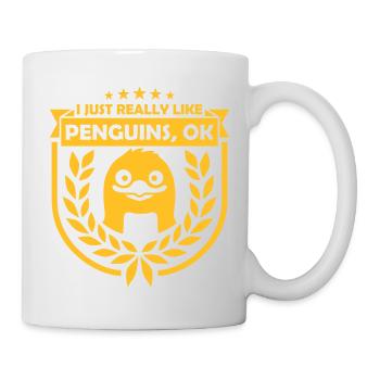 J’aime juste les pingouins - Mug blanc - blanc - Droite