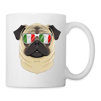 Pug Italy Sunglasses I Italian Flag - Mug - white - Right