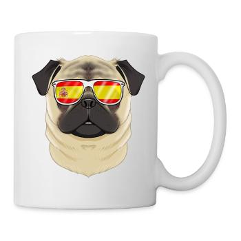 Pug I Spain Sunglasses I Spanish Flag - Tasse - Weiß - Rechts