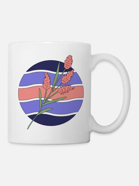 Minimal Flower Waves Pattern Holiday Holiday Summer - Mug - white