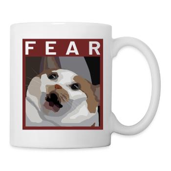 Scared cat Meme Illustration - Mug - white - Right