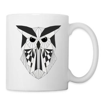 Hibou blanc géométrique - Mug blanc - blanc - Droite