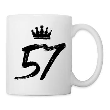 57 Couronne de numéro - Mug blanc - blanc - Droite