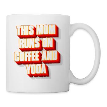 This mom runs on coffee and yoga - Mug blanc - blanc - Droite