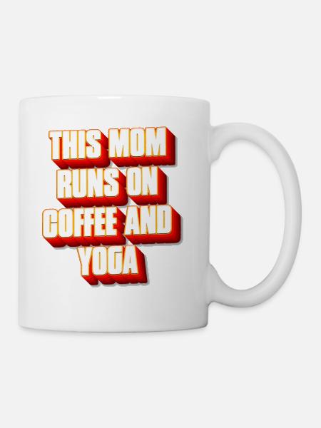 This mom runs on coffee and yoga - Mug - white