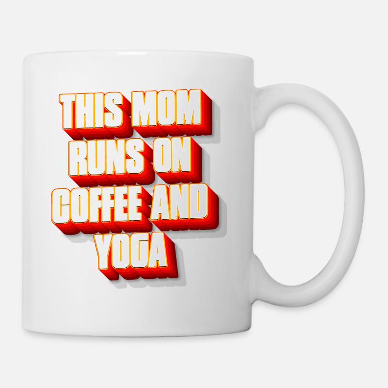 This mom runs on coffee and yoga - Mug blanc - blanc