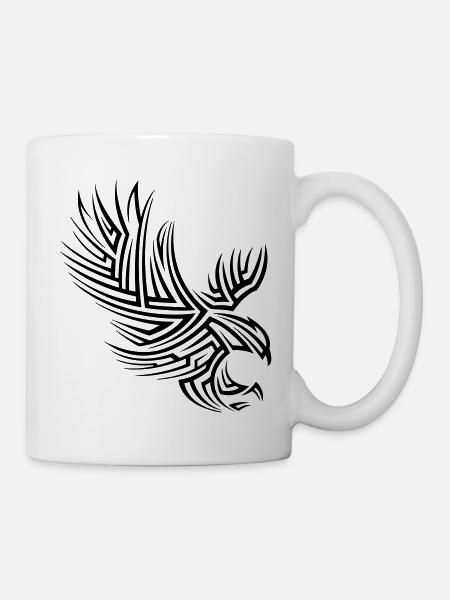 Adler Tribal Tattoo - Tasse - Weiß