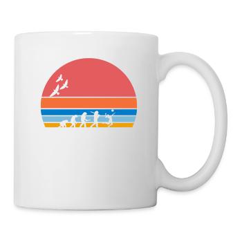 Retro Vintage Sunset Evolution VOLLEYBALL - Tasse - Weiß - Rechts