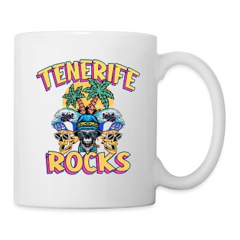 Teneriffa Sommer Sonne Strand Palmen Totenkopf - Tasse - Weiß - Rechts