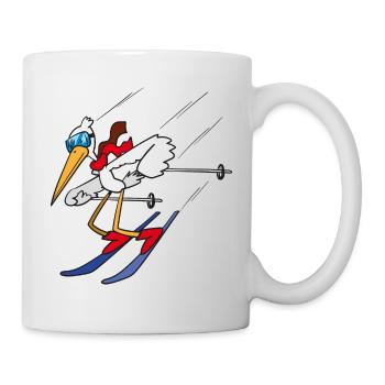 Ski Vogel - Tasse - Weiß - Rechts