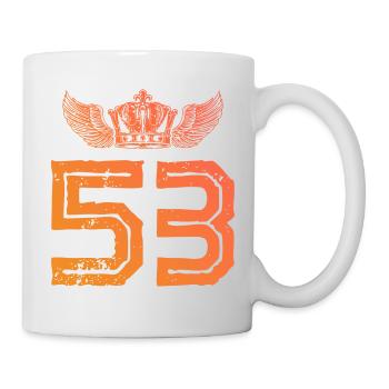 53 Zahl Krone - Tasse - Weiß - Rechts
