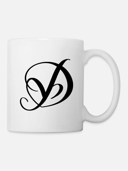 Lettre de cœur D/lettre de cœur D - Mug blanc - blanc