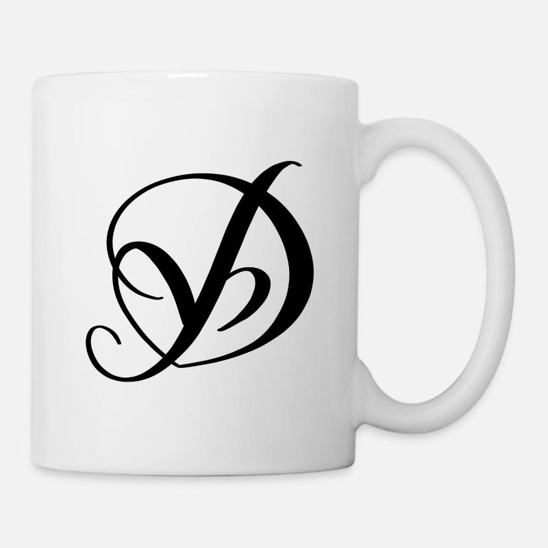 Lettre de cœur D/lettre de cœur D - Mug blanc - blanc