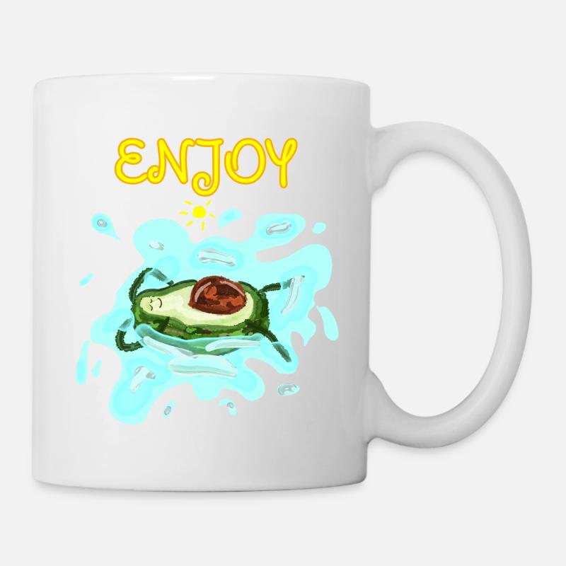 Avocado swimming - Mug - white