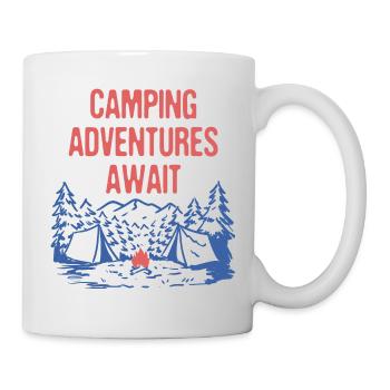 Camping Adventures Await Camper Vacation Camp - Mug - white - Right