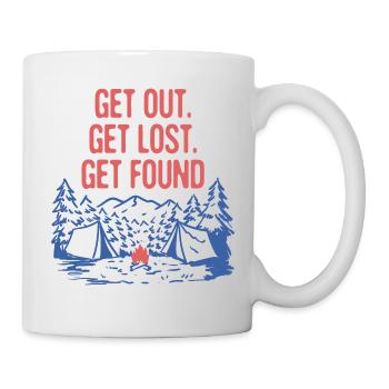 Get Out Get Lost Get Found Camping Wildlife - Mug - white - Right