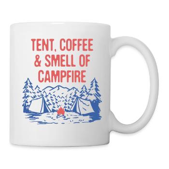 Café de tente et odeur de feu de camp Camping Randonnée - Mug blanc - blanc - Droite