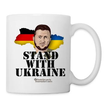 Ukraine Deutschland Slogan Stand with Ukraine - Tasse - Weiß - Rechts