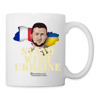 Ukraine France Stand with Ukraine - Tasse - Weiß - Rechts