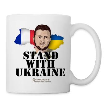 Ukraine France Stand with Ukraine - Tasse - Weiß - Rechts