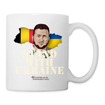 Ukraine Belgium Stand with Ukraine - Mug - white - Right