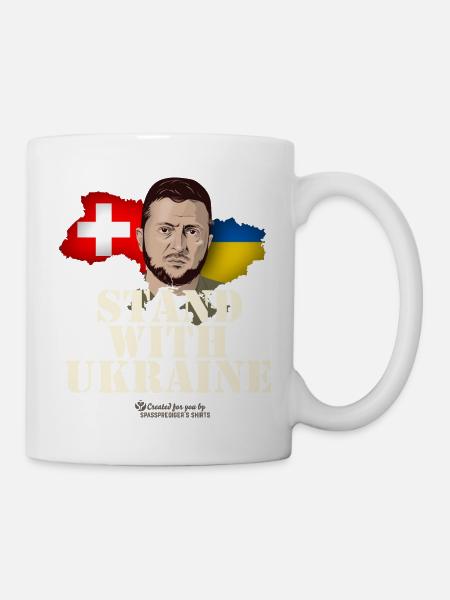 Schweizer Solidarität mit Ukraine - Tasse - Weiß