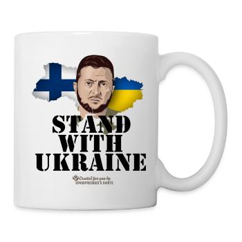 Ukraine Finland Supporters T-Shirt - Mug - white - Right