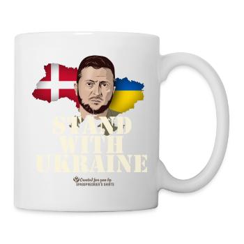 Conception du T-shirt du supporter de l’Ukraine Danemark - Mug blanc - blanc - Droite