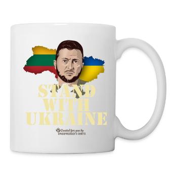 Selenskyj T-Shirt Litauen Solidarität mit Ukraine - Tasse - Weiß - Rechts
