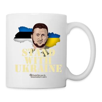 Zelensky T-Shirt Estonie Stand avec l’Ukraine - Mug blanc - blanc - Droite