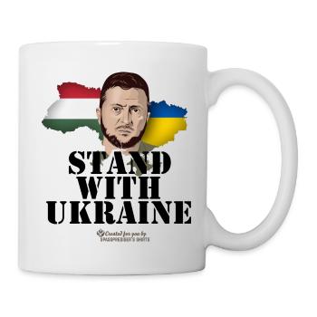 Selenskyj T-Shirt Ukraine Ungarn - Tasse - Weiß - Rechts