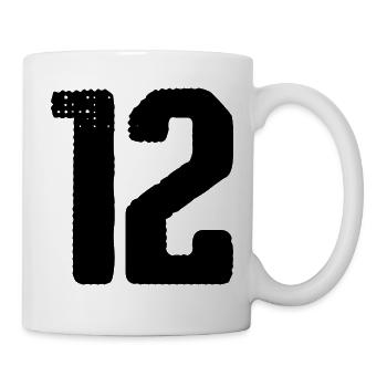 12 Zahl Trikot - Tasse - Weiß - Rechts