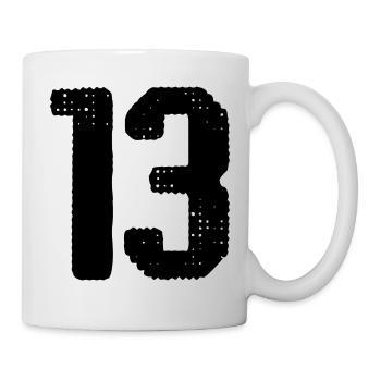 13 Zahl Trikot - Tasse - Weiß - Rechts