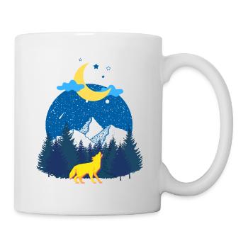 Winter dreams! The Wolf and the Moon - Mug - white - Right