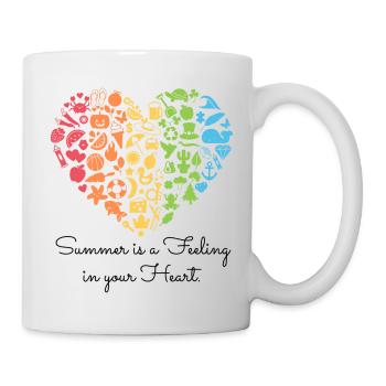 Summerfeeling - schwarzer Text - Tasse - Weiß - Rechts