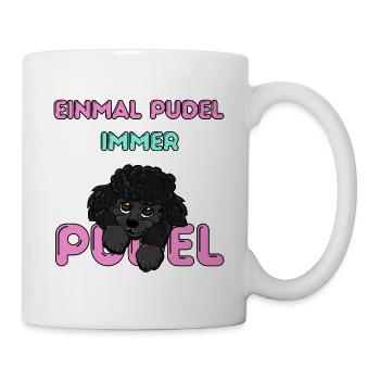 Auf den Pudel gekommen - süßer schwarzer Pudel - Tasse - Weiß - Rechts