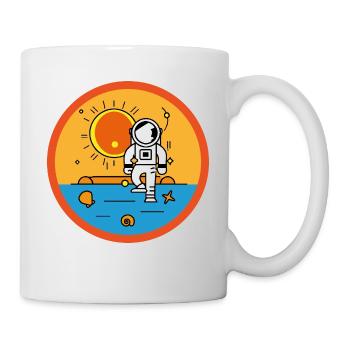 Astronaut am Strand in der Sonne - Tasse - Weiß - Rechts