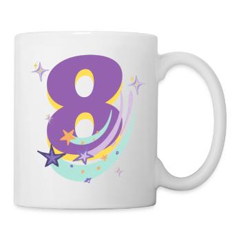8. Geburtstag (8-Jahres-Geschenk) - Tasse - Weiß - Rechts