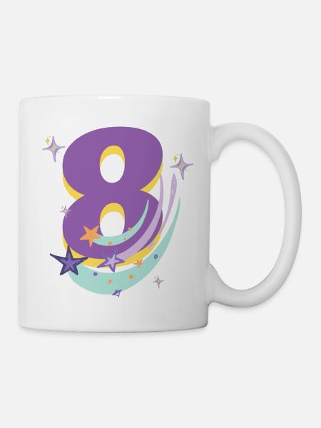 8. Geburtstag (8-Jahres-Geschenk) - Tasse - Weiß