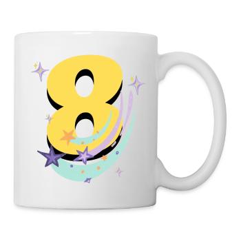 8. Geburtstag (8-Jahres-Geschenk) - Tasse - Weiß - Rechts