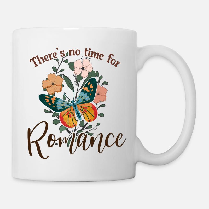 Schmetterling Blume blumig Sprüche Spruch Blumen - Tasse - Weiß