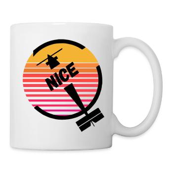 Nizza Côte d'Azur Frankreich Soleil Retro Flughafen - Tasse - Weiß - Rechts