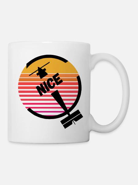 Nice Côte d'Azur France Aéroport Soleil Retro - Mug blanc - blanc