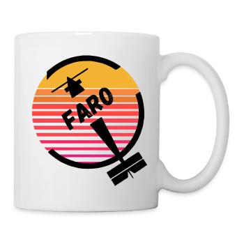 Faro Portugal Avion Soleil Rétro Vintage Vacances - Mug blanc - blanc - Droite