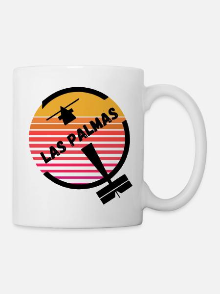 Las Palmas Canarische Eilanden Spanje Sun Retro Plane - Mok - wit