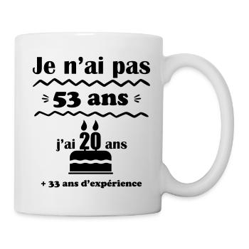 pas 53 ans,idée cadeau anniversaire 53 ans - Mug blanc - blanc - Droite
