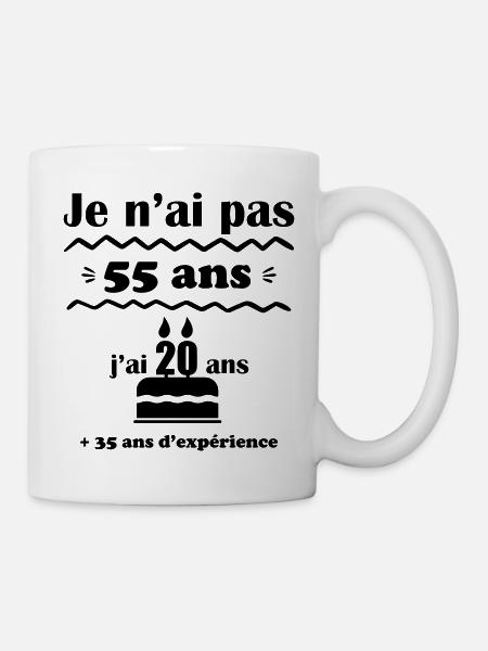 pas 55 ans,idée cadeau anniversaire 55 ans - Mug blanc - blanc