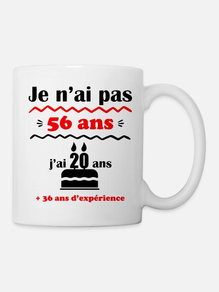 pas 56 ans,idée cadeau anniversaire 56 ans - Mug blanc - blanc