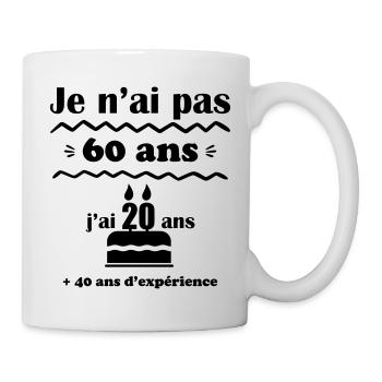 pas 60 ans : cadeau d'anniversaire 60 ans. - Mug blanc - blanc - Droite