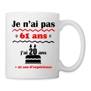 pas 61 ans : cadeau d'anniversaire 61 ans. - Mug blanc - blanc - Droite